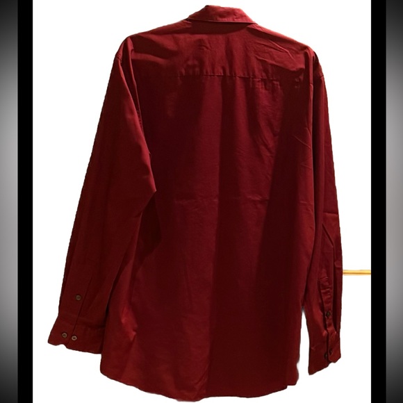 Alfani Maroon Button Down Shirt Size 16.5-34/35 - Picture 2 of 6